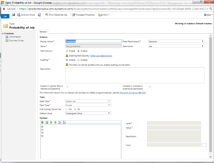 Probability Field Number Efficiency