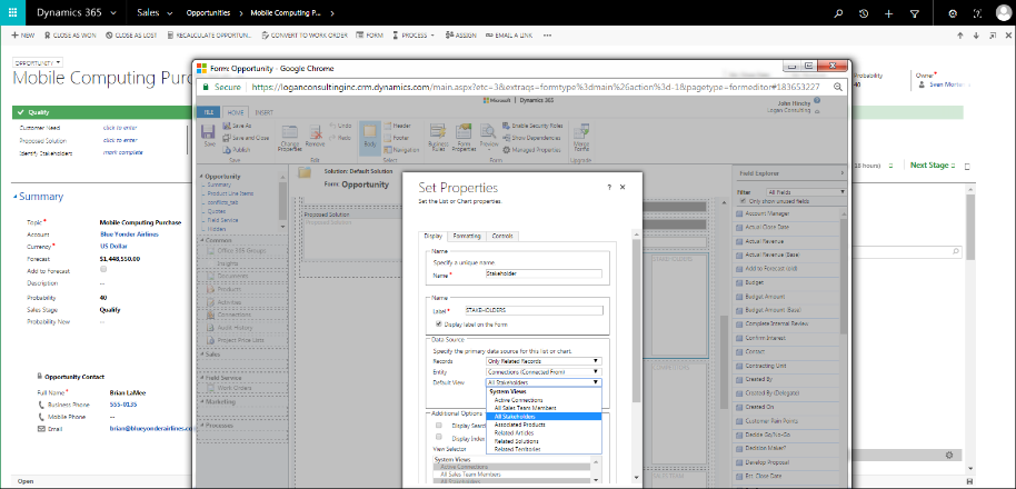 connection views in dynamics 365