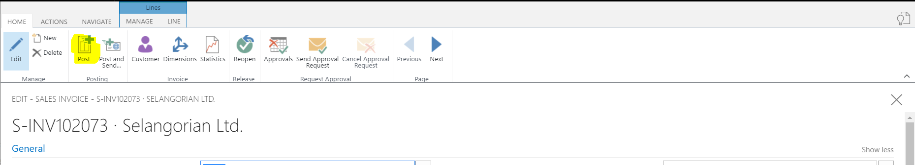 create sales invoice dynamics 365