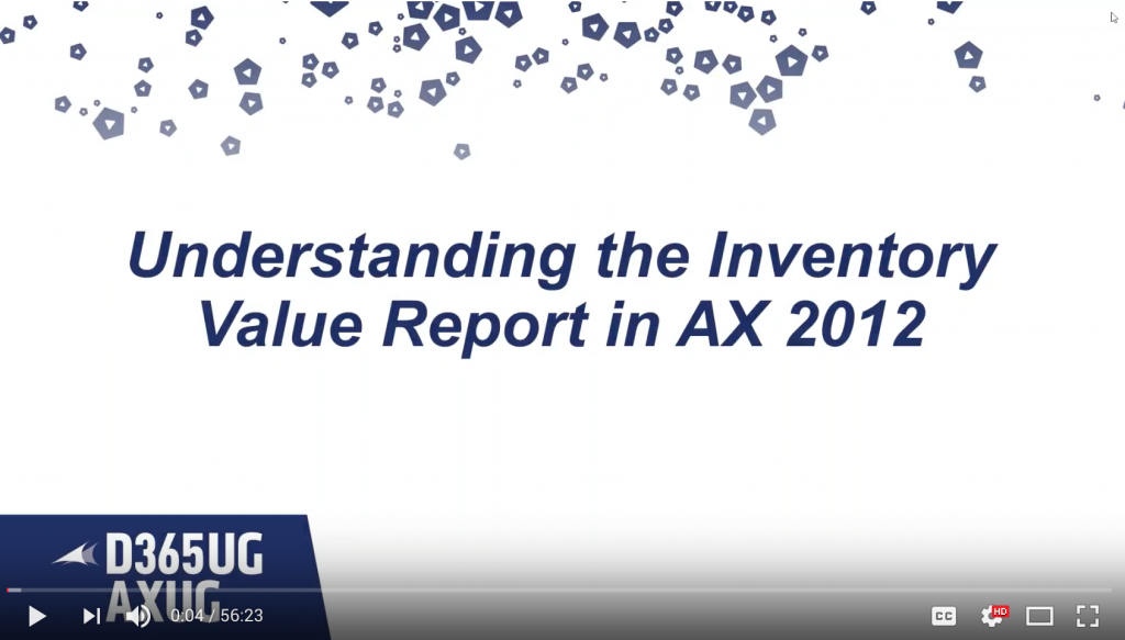 Understanding the Inventory Value Report in AX 2012