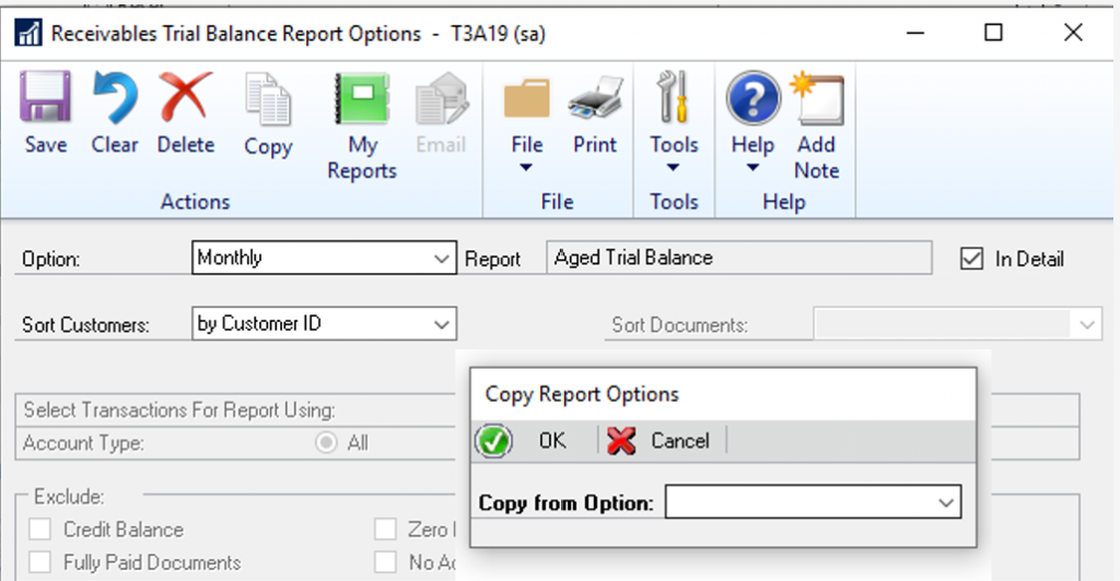 Standardize reports by copying them to current reports Dynamics GP