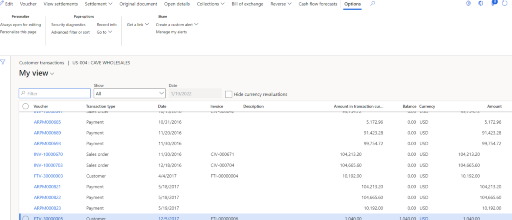 How to Use the Customer transactions list page in Dynamics 365 for Finance and Supply Chain