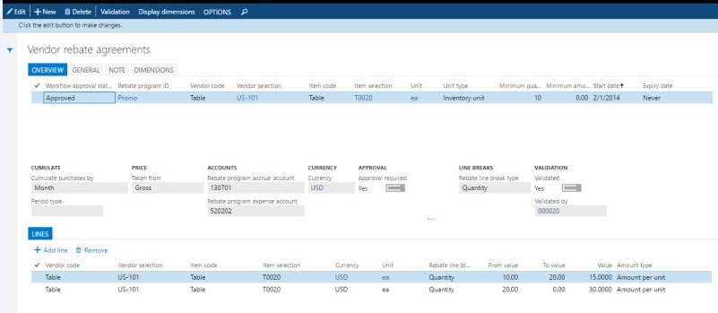Understanding Vendor Rebate Agreements in Dynamics 365 for Supply Chain Management
